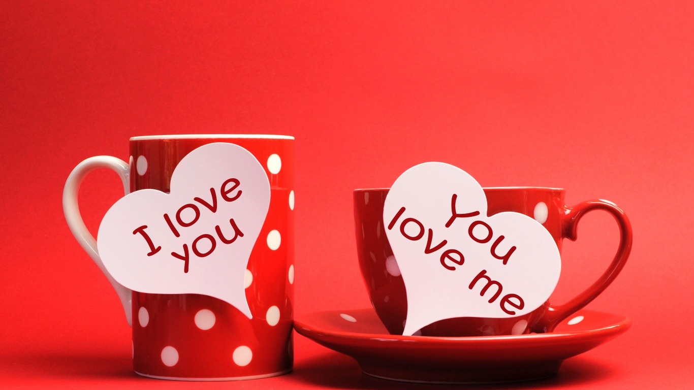 valentines day Images with two cups and saucer set