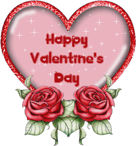 Valentines day Gif Images with roses & Heart 