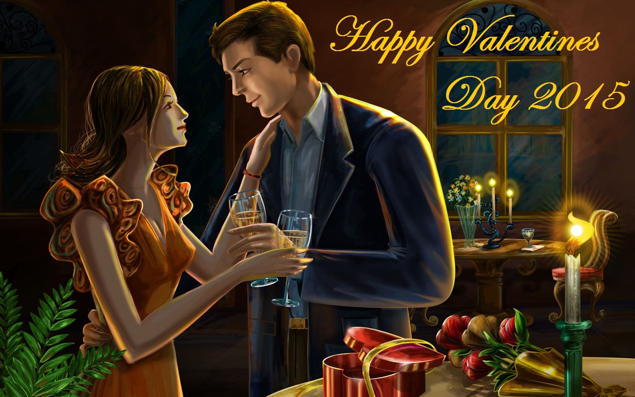 Valentines day Romantic HD Wallpapers of a couple with candles