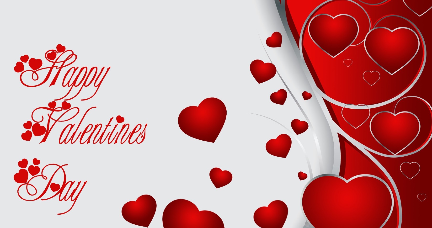 Happy Valentines day with red heart symbols free download