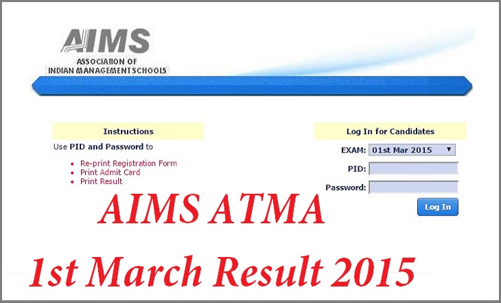 AIMS ATMA MBA 1st March Results