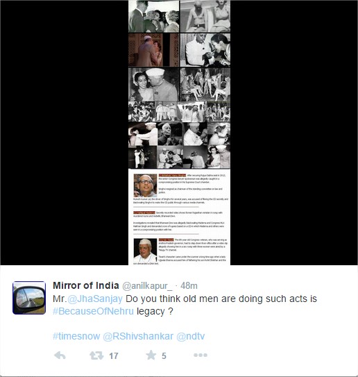 #BecauseOfNehru - Twitter tweet tweeted by Mirror Of India @anikapur