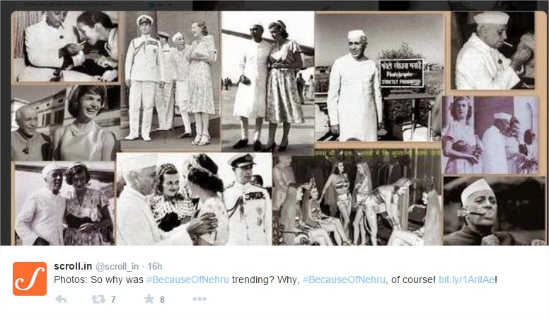 #BecauseOfNehru - Twitter tweet pictures and images of Jawaharlal Nehru private scandals photos