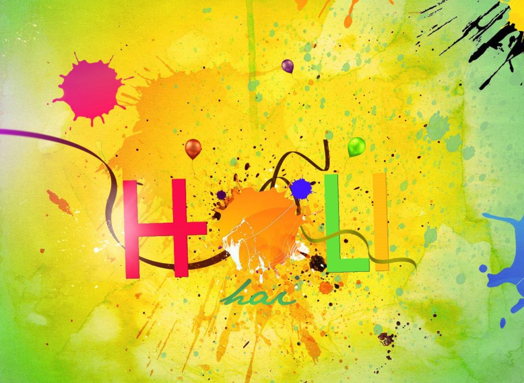 Holi image with colourful back ground
