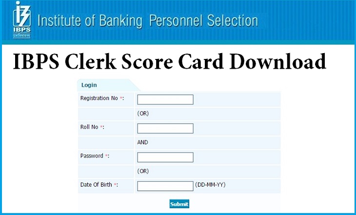  IBPS Clerk 4 Score Card Download