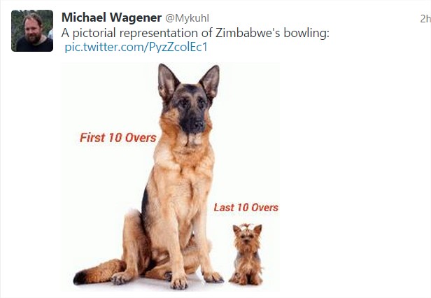 Micheal Wagener tweets sarcastic pic on Zimbabwe's perfomances @ICC Cricket World Cup