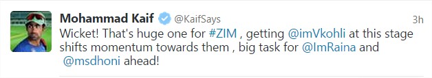 Mohammad Kaif tweets sarcastic Indian cricket win against Zimbabawe ICC Cricket World Cup