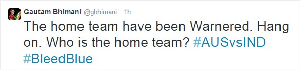 Gautam Bhimani (@gbhimani) Twittertweet on AUS vs IND 2nd Semi-Final - Live score, commmentary