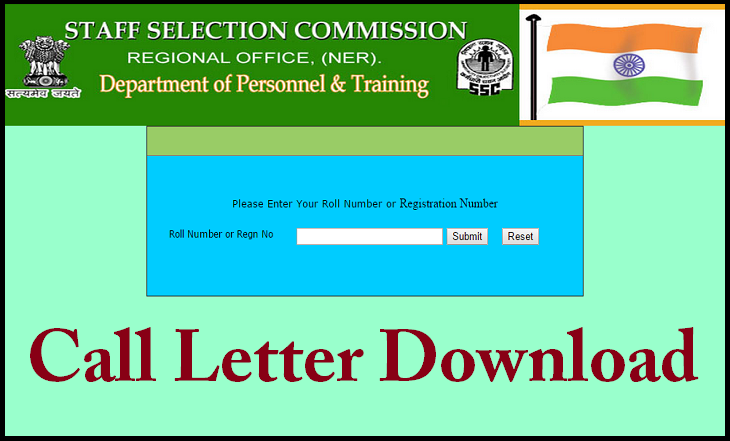 SSCNER CGL (Tier-II) Call Letter Download