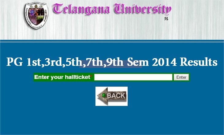 Telangana University PG 1st,3rd,5th,7th,9th Sem 2014 Results