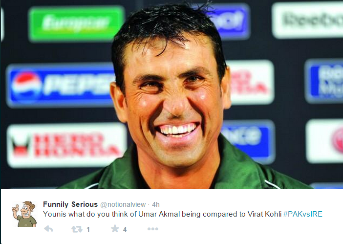 younis reaction for umar akmal catches