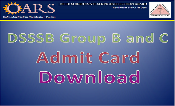 DSSSB Admit card 2015 