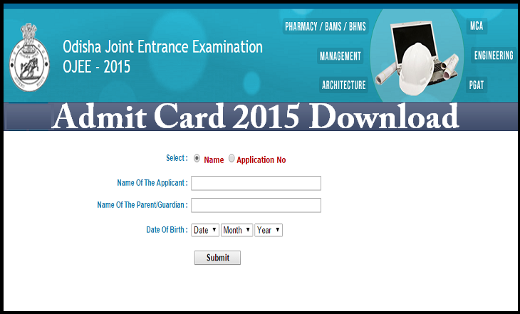 Admit Card 2015 Download