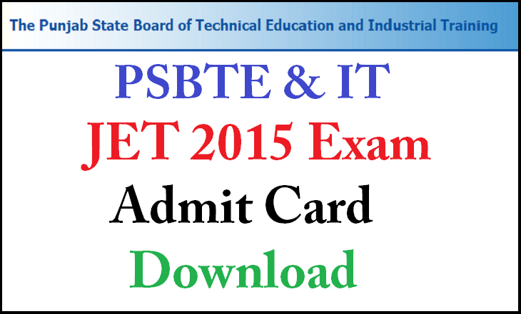 Punjab JET Admit Card 2015 Download 