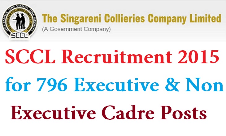 Singareni Collieries SCCL Recruitment 2015 for 796 Posts