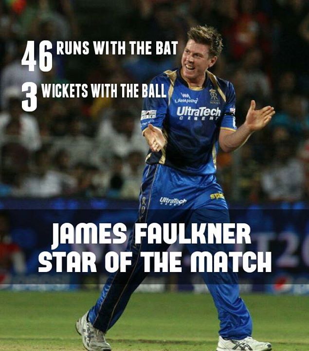 James Faulkner was the Man of the Match in IPL 8