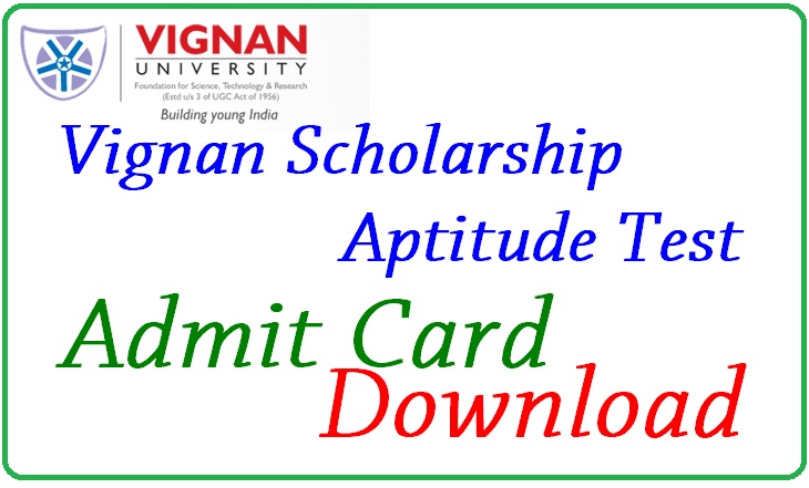 Vignan Scholarship Aptitude Test ( VSAT ) Admit Card / Hall Ticket 2015