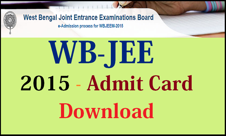 WB-JEE Admit Card 2015 Download