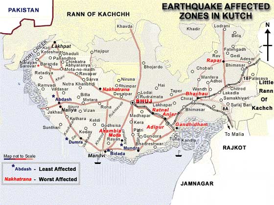 AFFECTED AREAS OF KUCTH DISTRICT EARTHQUAKE, GUJARAT