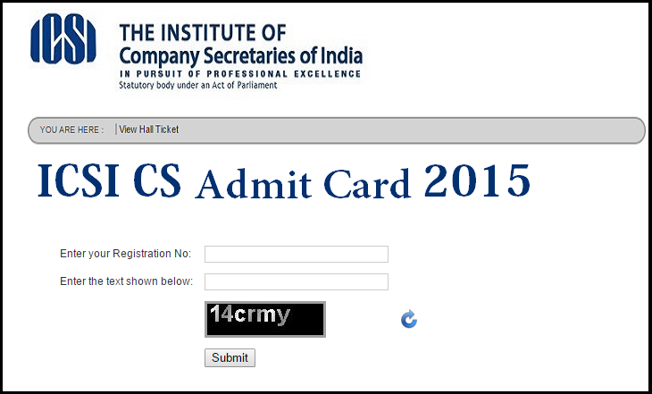 ICSI CS Foundation Admit Card 2015 