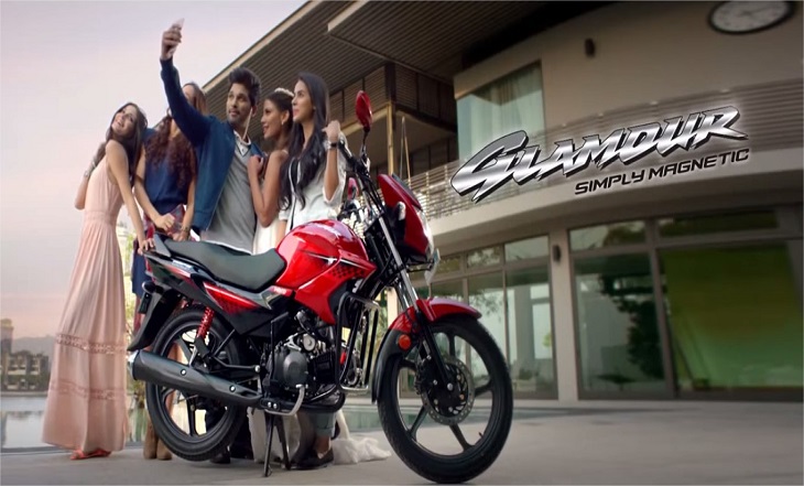 Allu Arjun in 2015 Hero Glamour 125cc commercial