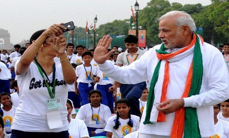 Modi refuses for selfie on yoga day