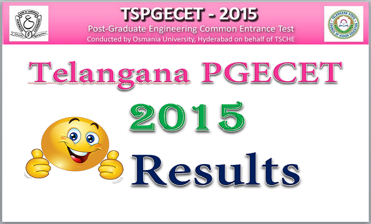 Telangana PGECET Results 2015