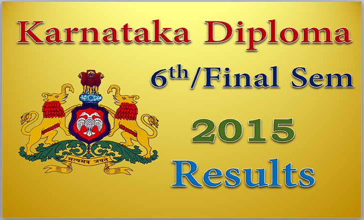 Karnataka Diploma 6th/Final Sem Results 2015