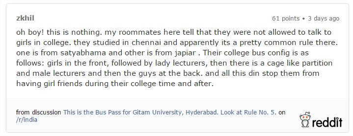 Hyderabad College GITAM Comes Out With The Most Ridiculous Bus Pass Rule Ever
