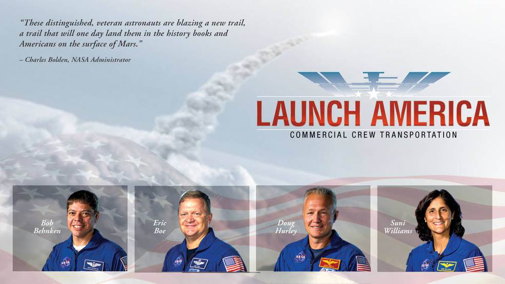 Four astronauts selected to test fly commercial spacecrafts
