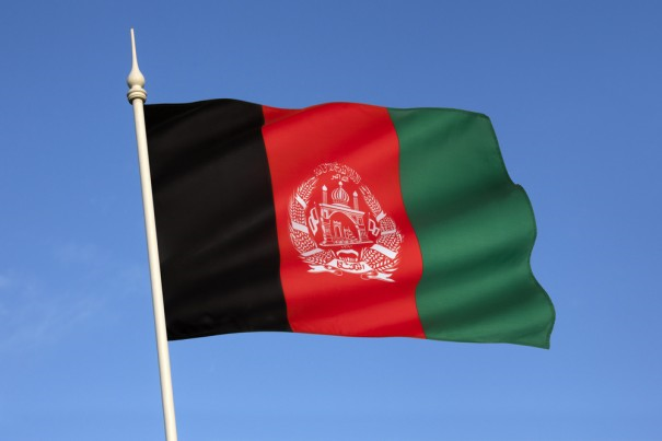 Happy Afghanistan Independence Day 2015 flag in sky