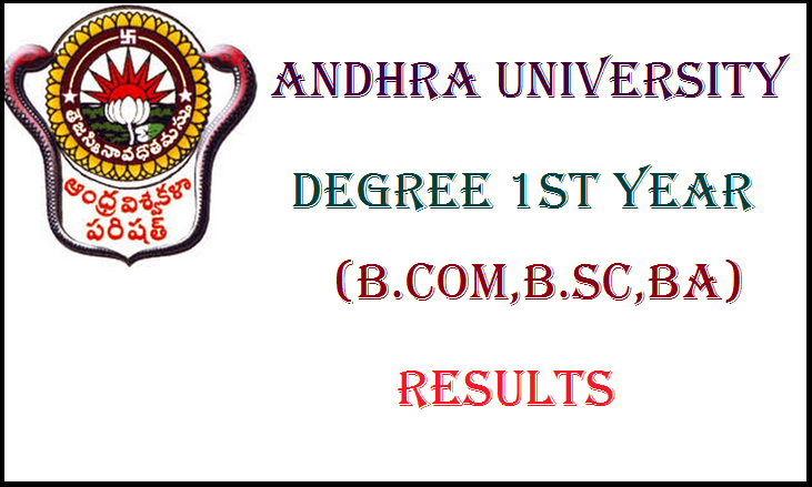 Andhra University Degree 1st Year B.Com, B.Sc, B.A Results 2015