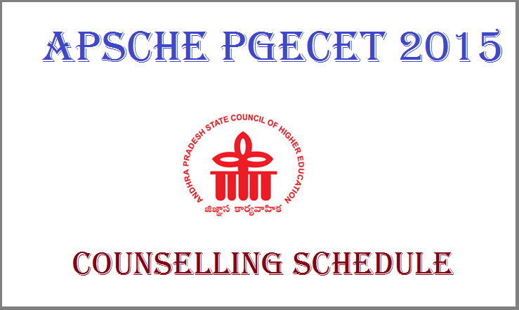 AP PGECET 2015 Counselling Schedule