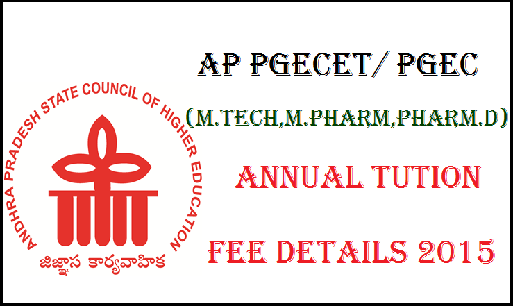 AP PGECET / PGEC-2015 (M.Tech/ M.Pharmacy/Pharm.D) Annual Tution Fee Details: Check Here