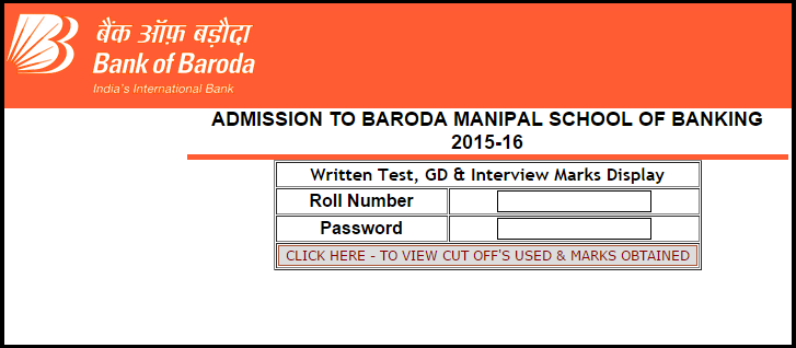 Baroda Manipal School of Banking Marks Declared