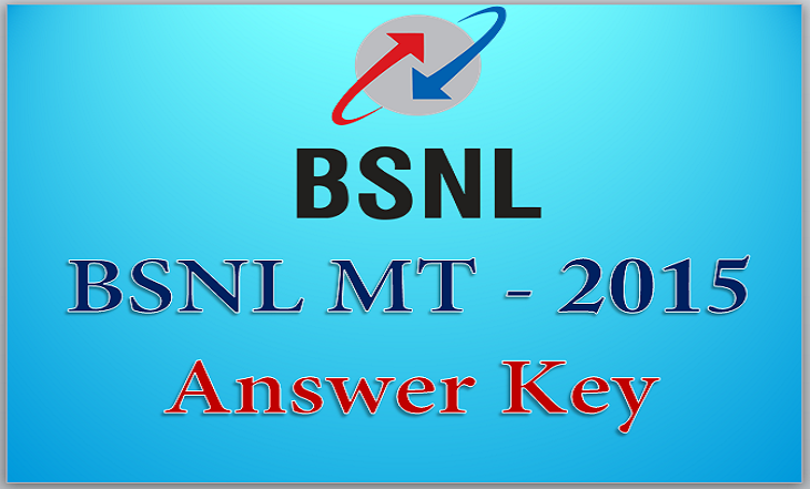 BSNL MT Answer Key 2015