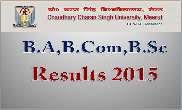 CCS University Meerut B.A, B.Com, B.Sc 2015 Results