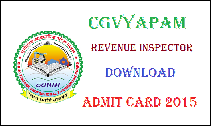 CGVyapam Admit Card 2015