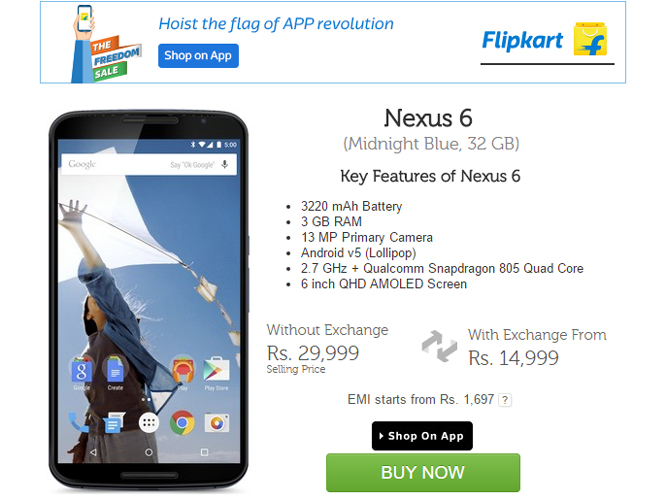 Nexus-6-flipkart-offer