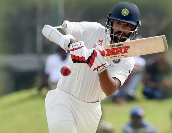 India vs Sri Lanka 1st Test day 2 - shikhar-dhawan-batting-galle