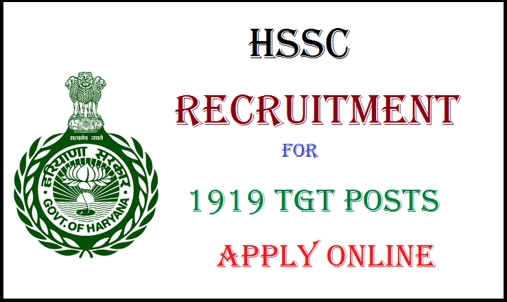HSSC Recruitment 2015 for 1919 TGT Posts