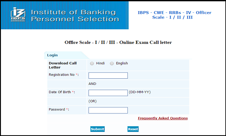 IBPS RRB CWE-IV Call Letter 2015