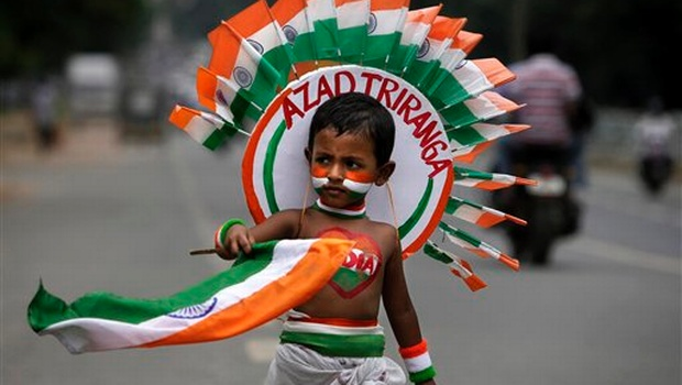 Indian Flag Image With Children