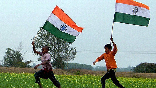 Indian Flag Picture With Children