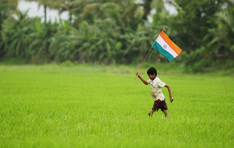 Indian Flag pictures with children