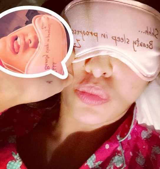 Jacqueline Fernandez also posted a selfie with her sleeping mask on