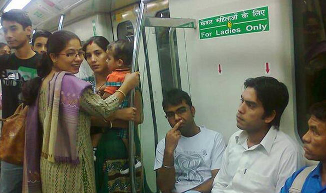 Men Sitting On Ladies Seat In Delhi Metro Goes Viral On Social Media Sites