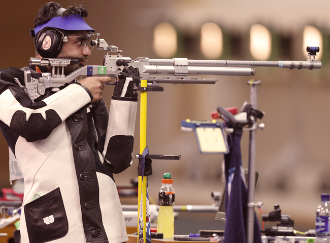 Abhinav Bindra won the gold medal in the 10m Air Rifle event at the 2008 Beijing Olympics. 