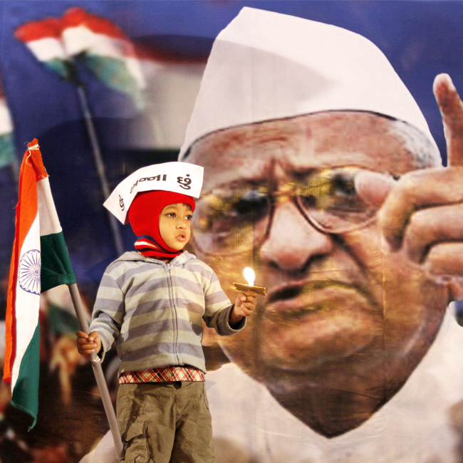  2011: We decided to take a stand against the system and supported Anna Hazare in his campaign against corruption.