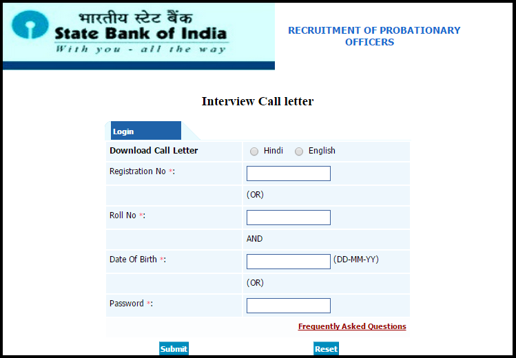 SBI PO Interview Call Letter 2015: Download Here